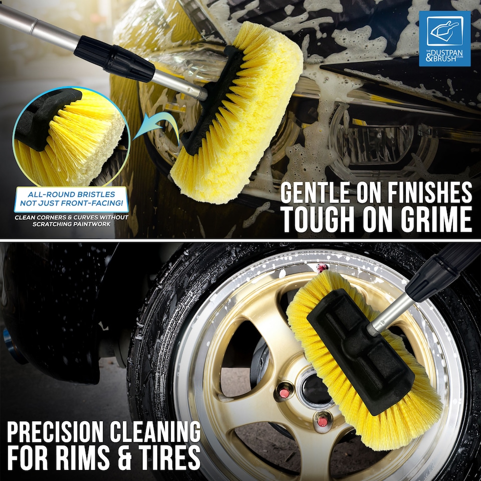 image 1 of Telescopic Water Fed Car Wash Brush 1.91m Extendable Vehicle & Window Scrubber