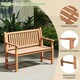 image 8 of COSTWAY 120 CM Outdoor Bench Solid Wood Garden Bench Brown