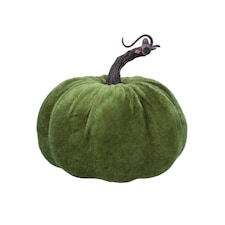 Gisela Graham Green Velvet Pumpkin Halloween Decoration