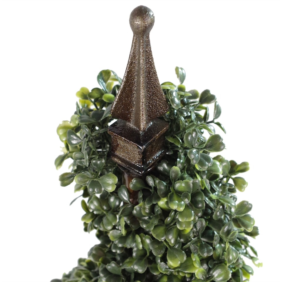 image 1 of Artificial Boxwood Tower Tree Topiary Spiral Metal Top 90cm 3ft Tall Botanik | Green | One Size