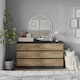 image 4 of Minimalist Chest of 6 Drawers - 68.6x120x35cm | Black | Black & Oak | 1