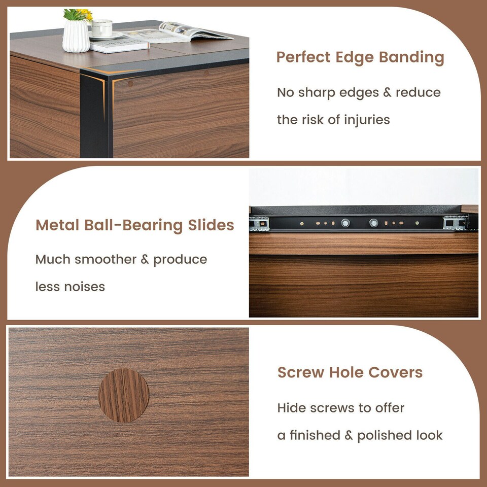 image 1 of COSTWAY Coffee Table w/Sliding Top Extendable Cocktail TeaTable Brown