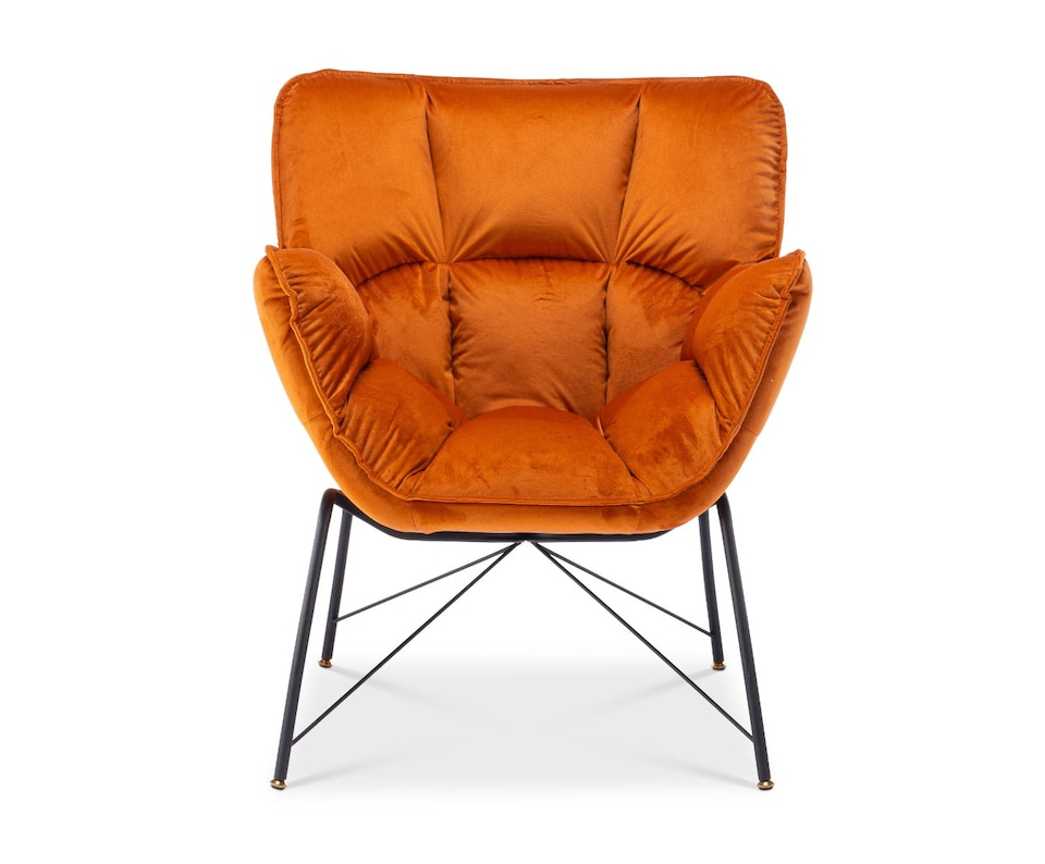 image 1 of Velvet Orange Eliana Accent Chair