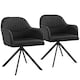 image 1 of Lounge Armchair Living Room Accent Chair 360 Swivel Slim Steel Legs Velvet Fabric | Black | black/black | 2