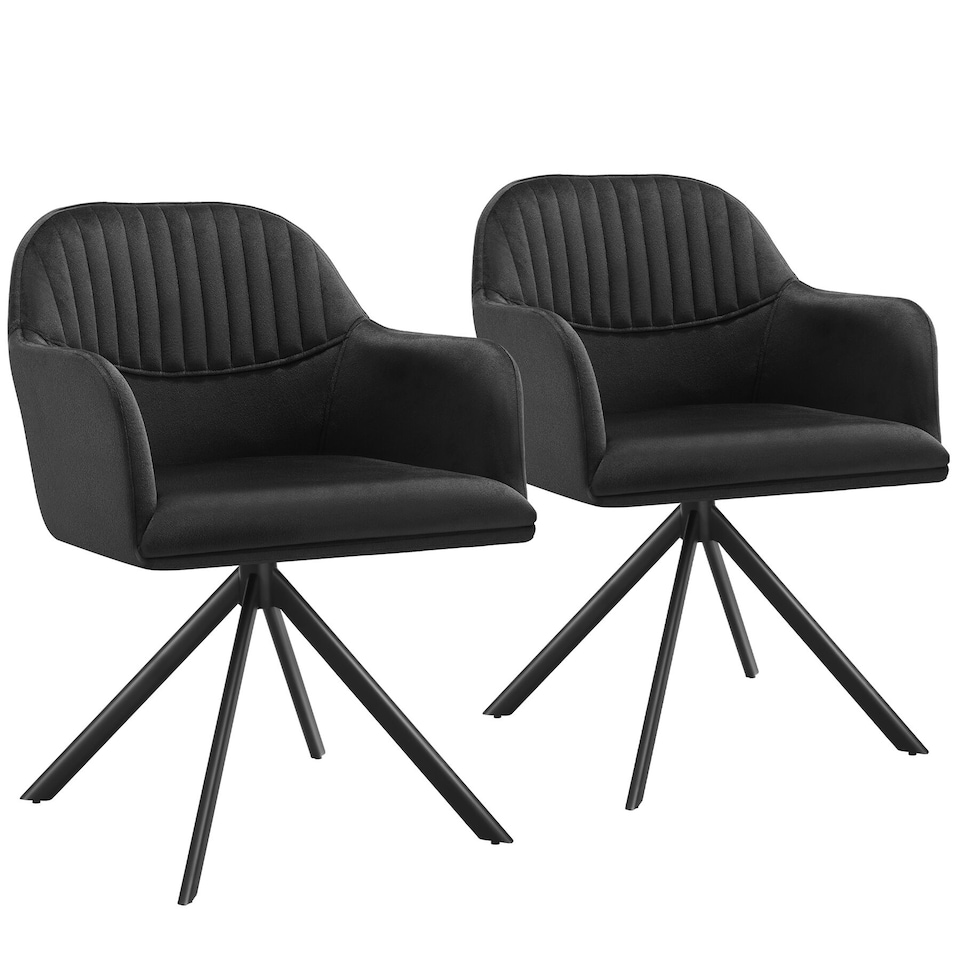 image 1 of Lounge Armchair Living Room Accent Chair 360 Swivel Slim Steel Legs Velvet Fabric | Black | black/black | 2