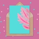 image 3 of Turquoise Sea Ocean Marina Plant Pink Art Card