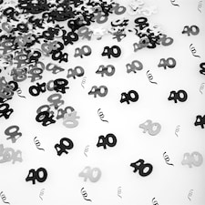 40th Confetti Black & Silver 14G - 2PK