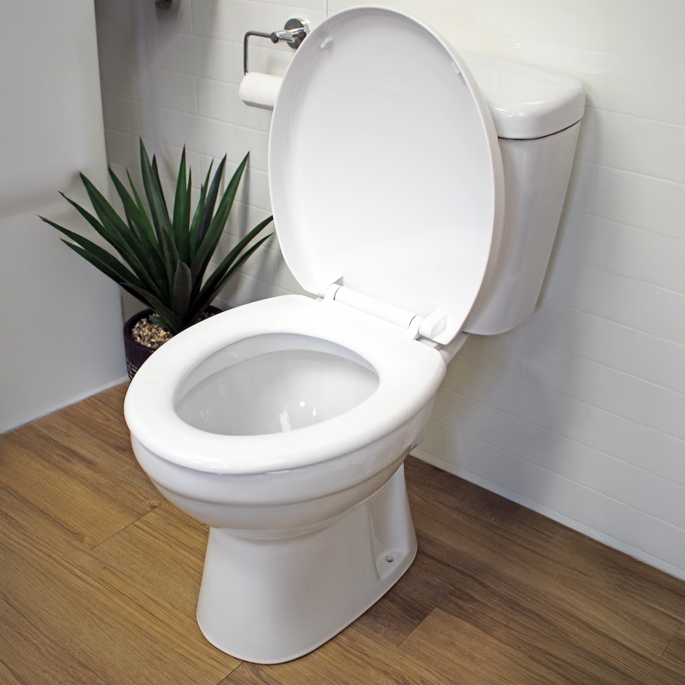image 1 of Showerdrape Seville White Wrap Over Plastic Soft Close Toilet Seat | Multi | 1