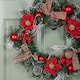 image 5 of Premier 40cm Christmas Red Dressed Festive Wreath With Baubles Bows And Pinecones