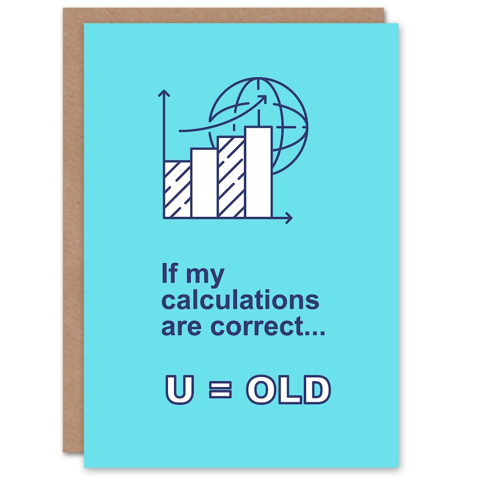 image 1 of If Calculations Are Correct Old Age Joke Funny Birthday Card