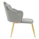 image 3 of Interiors by Premier Grey Velvet Dining Chair, Durable & Adjustable Velvet Office Chair, Backrest Grey Accent Chair with Gold Legs