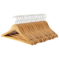 Harbour Housewares Wooden Children's Coat Hangers - Natural - Pack of 30