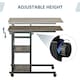 image 5 of HOMCOM C-Shaped Mobile Sofa Bed Side Table Adjust Height 3-Tier Cart w/ Brake