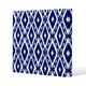 image 1 of Tribal Art Ikat Ogee in traditional classic blue (Canvas Print) 77 x 77 x 4cm