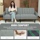 image 6 of HOMCOM Upholstered Sofa bed 3 Seater Home Theater with Storage Light Grey