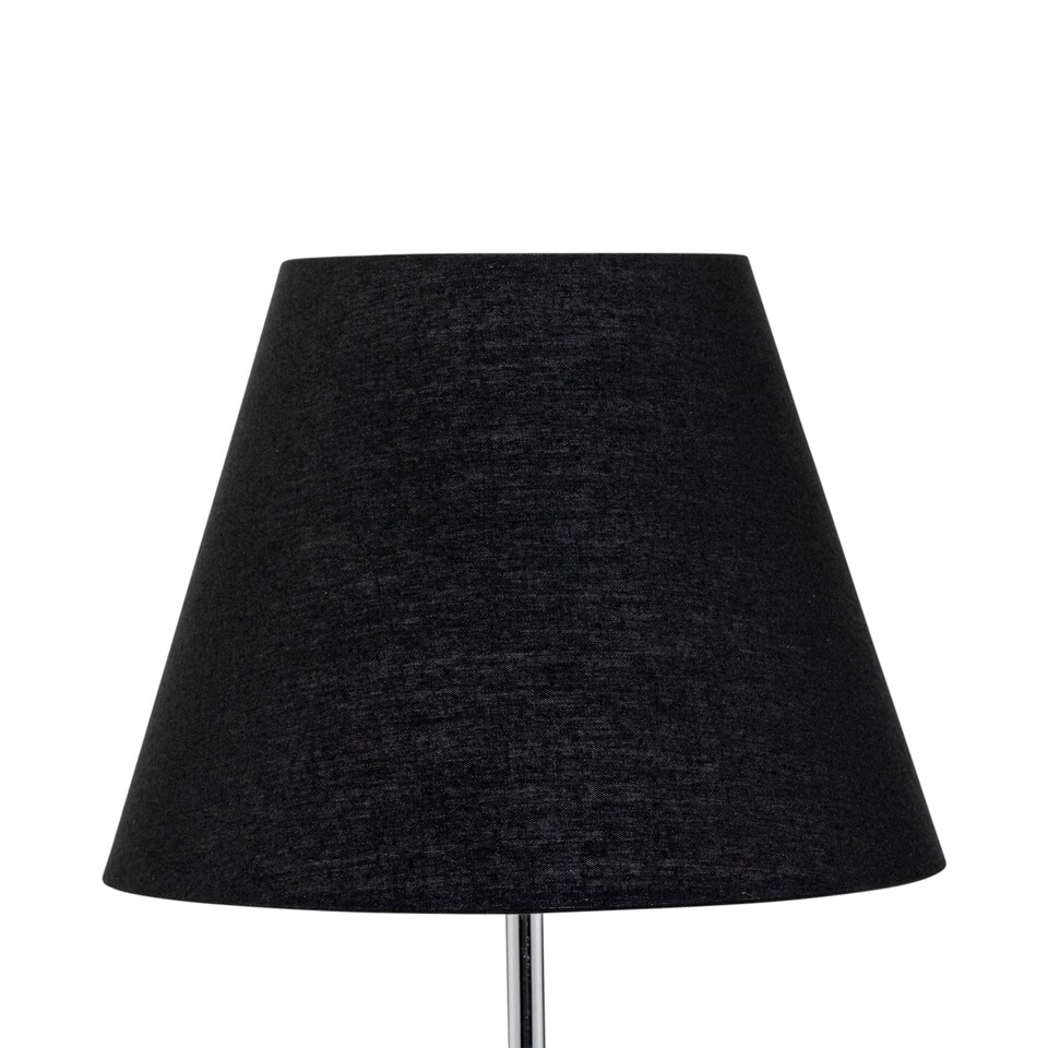 image 1 of Set of 2 Black Cotton 20cm Diameter Tapered Fabric Lamp Shades Black