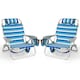 image 1 of COSTWAY 2 PCS Folding Beach Chair Adults Portable Low Sand Chair