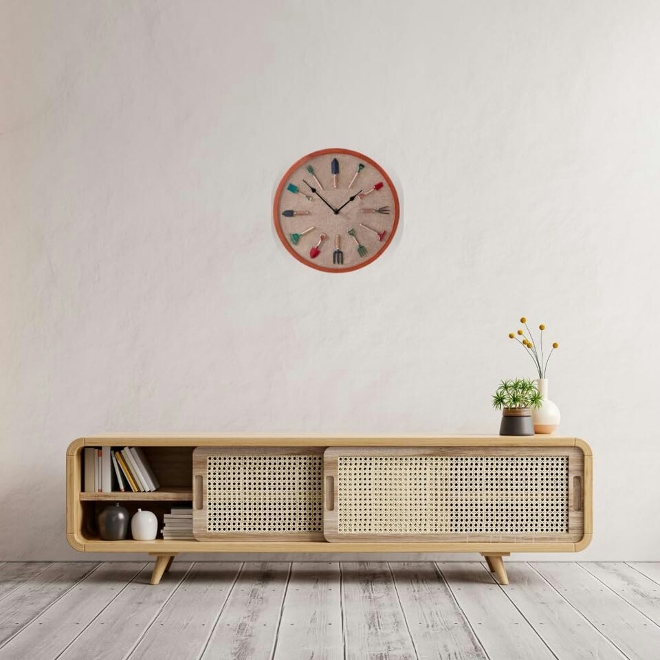 image 1 of Marco Paul 30cm Red Tools Design Clock Red