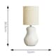 image 3 of ValueLights Mae Natural Linen Lamp Shade White Abstract Sandblast Ceramic Table Lamp | White
