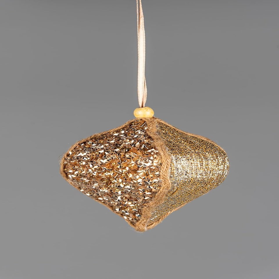 image 1 of 3Pcs Gold Sequin Bauble 10.5cm - Christmas Tree Hanging Decorations Festive Fairy Tale Themed