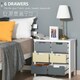 image 5 of HOMCOM Simple Chest of 6 Drawers Storage Cabinet for Dining