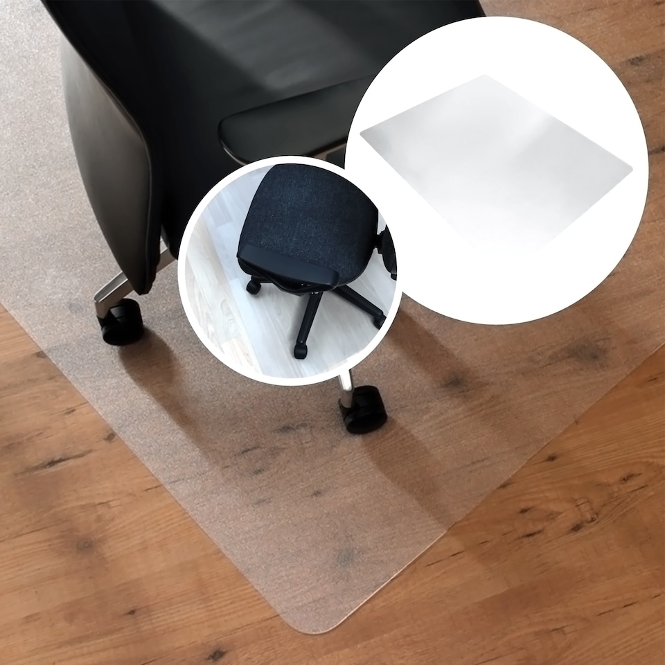image 1 of Hometex Premium Polycarbonate Chair Mat for Hard Floors - Rectangular 90 x 120cm