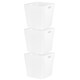image 1 of Wham Studio 3 x 18L Deep Rectangular Plastic Storage Baskets Ice White White