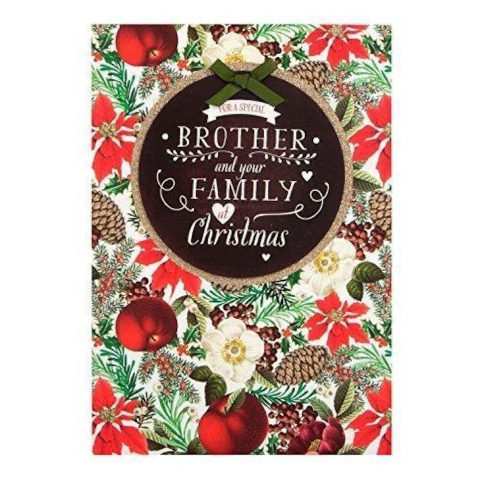 image 1 of Hallmark Christmas Card To Brother and Family 'So Much Happiness' - Medium
