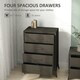 image 4 of HOMCOM 4 Drawer Chest of Drawers, Fabric Dresser with Steel Frame, Brown