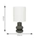 image 3 of ValueLights Jude Linen Tall Drum Shade Black Stacked Abstract Ceramic Table Lamp Black