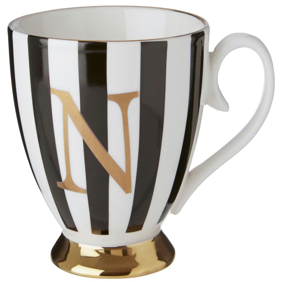 image 1 of Interiors By Premier Personalized Duchess N Letter Monogram Mug, Regal Design Coffee Mug For Kitchen, Durable Mug For Breakfast