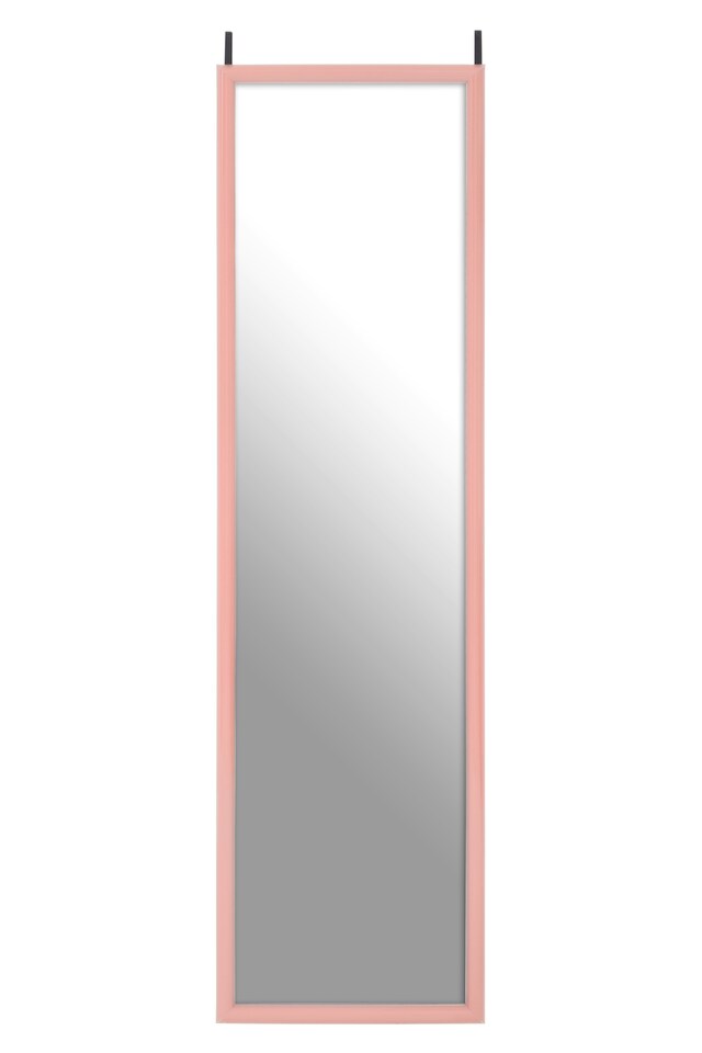 image 1 of Orsina Pink Plastic Frame Over Door Mirror, Durable 124x34cm Full-Length Mirror for Bedroom or Bathroom