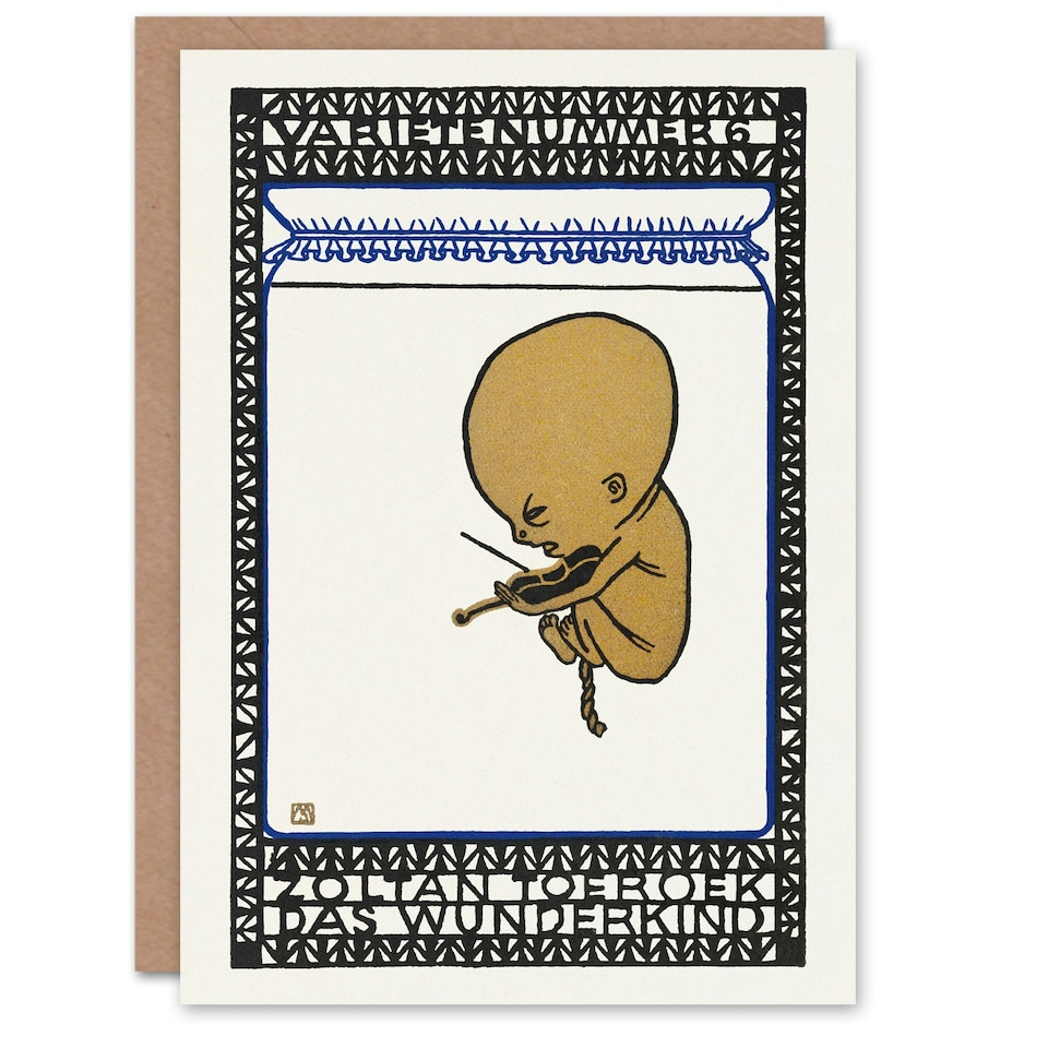 image 1 of Moriz Jung Art Card Zoltan Toeroek Violin Child Prodigy