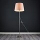 image 3 of ValueLights Modern Floor Lamp In Brushed Chrome Metal Finish With Extra Large Pink Shade