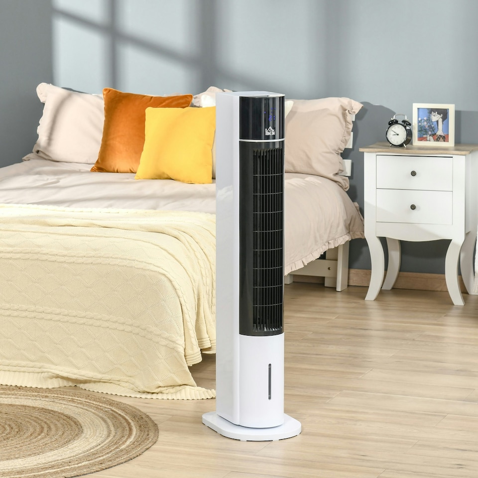 image 1 of HOMCOM Bladeless Air Cooler, Evaporative Oscillating Tower Fan Humidifier Unit