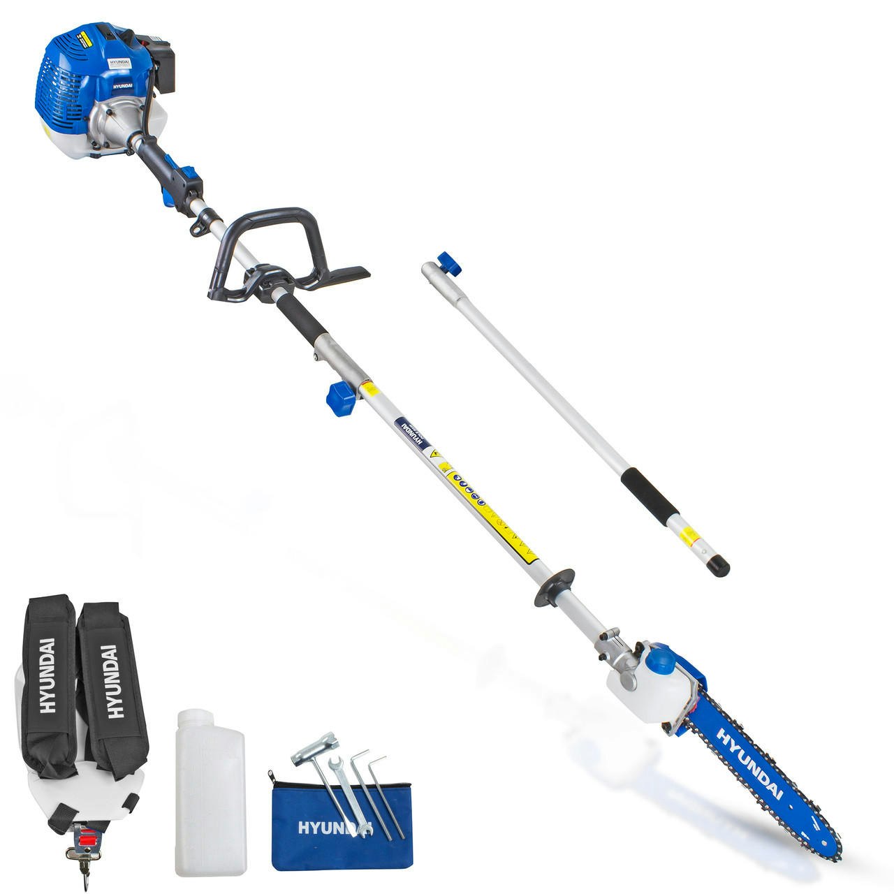 Hyundai 52cc Petrol Pole Saw Pruner Chainsaw 2.7m Long Reach 260mm Cutting Width