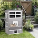 image 2 of PawHut 3-Tier Wooden Kitten Shelter for Indoor, Outdoor - Grey