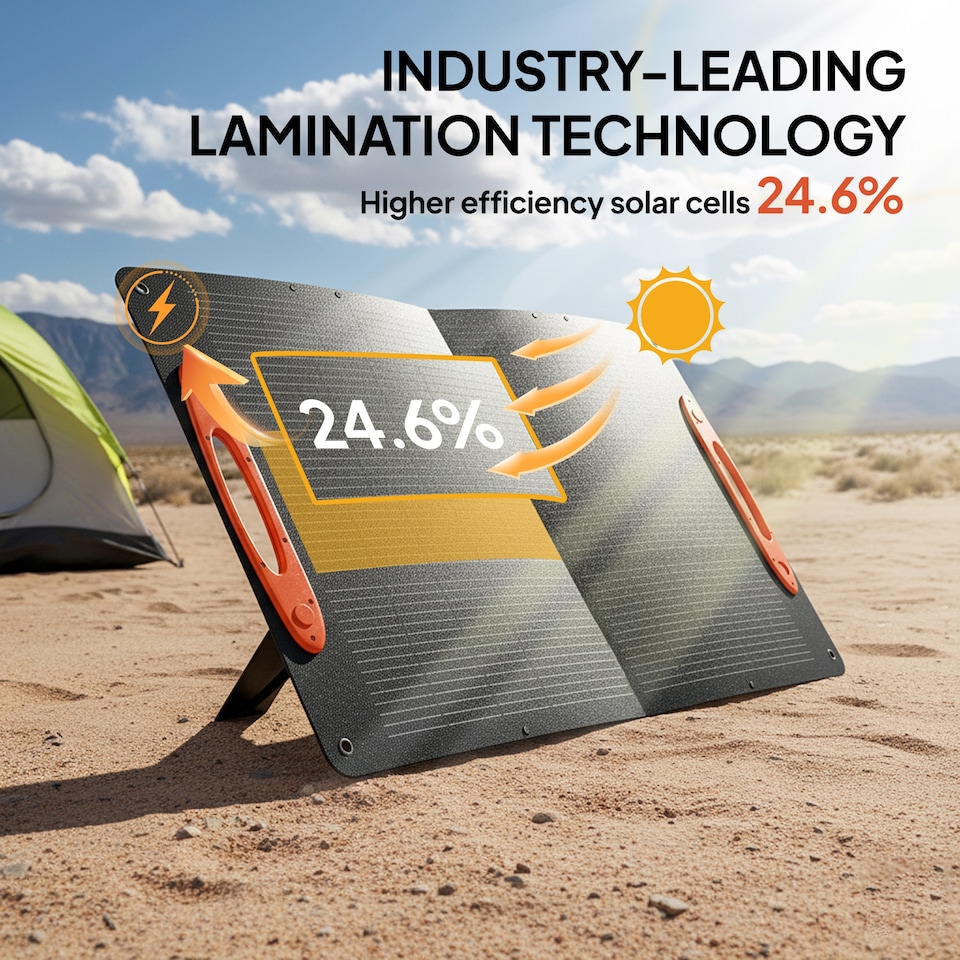 image 1 of HOMCOM 100W Portable Solar Panel, Foldable Solar Charger with USB-A & USB-C Fast Charging Output, IP67 Waterproof for Mobile Phone Power Bank Flashlight Fans Camping Backpacking Hiking