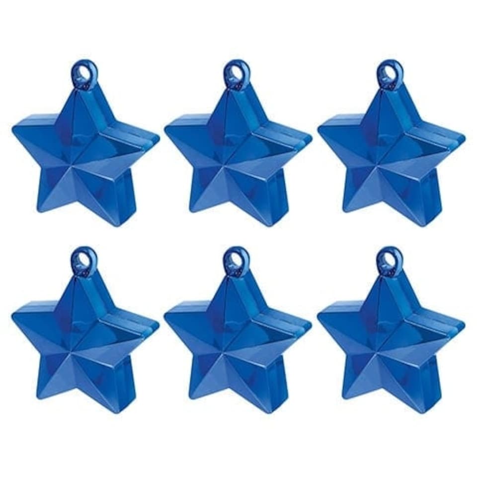 image 1 of Blue Star Balloon Weights - Pack of 6