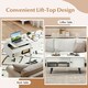 image 10 of COSTWAY Lift Top Coffee Table w/Hidden Compartment White White