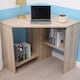 image 8 of Computer Desk PC Laptop Table Corner Home Office Study Gaming | Brown
