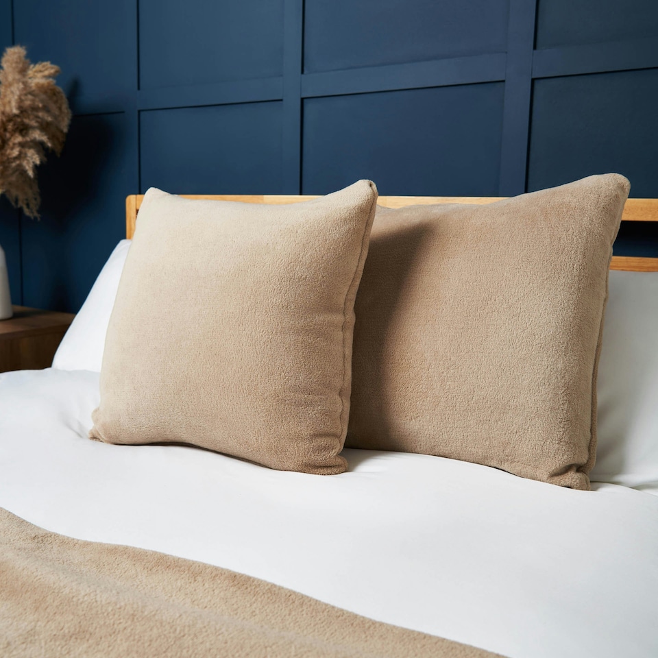 image 1 of BHS Microfleece Cushion, Beige