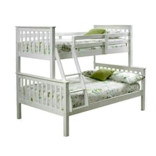 Carra Triple Sleeper Bunk White And Clay Orthopaedic Mattresses