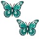 image 1 of Small Blue Metal Butterfly Garden/Home Wall Art Ornament 11x8.5cm 2pk