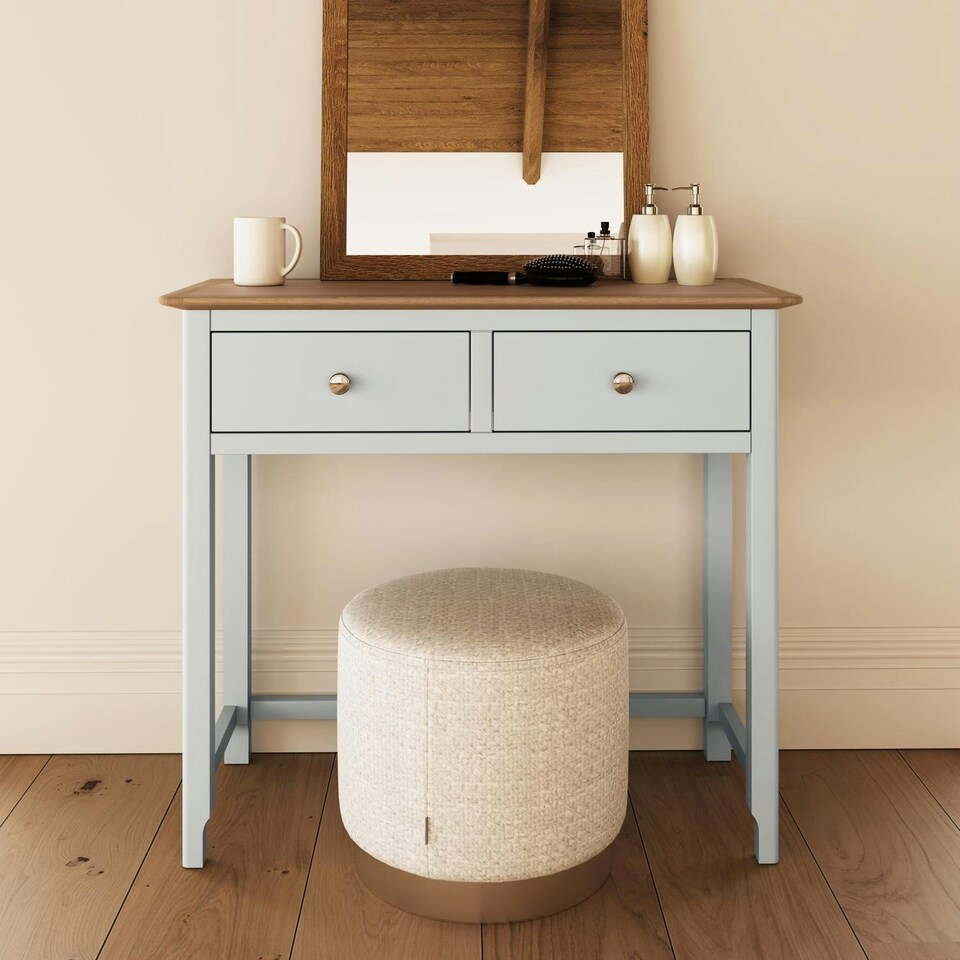 image 1 of Taberno 2 Drawer Dressing Table Linen White White