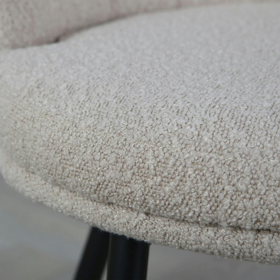 image 1 of FREYA Petal Chair Boucle Upholstered Fabric - Cream Cream | Boucle