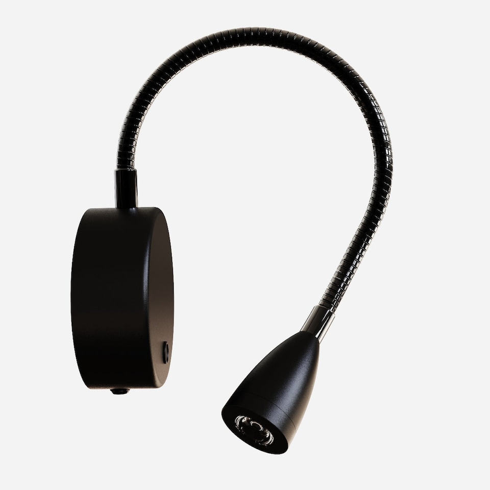 image 1 of CGC MATILDA Black Adjustable Flexible Neck LED Rechargeable Magnetic USB-C Bedside Wall Light