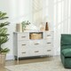 image 2 of HOMCOM Boucle Chest of Drawers, 2 USB & 2 AC Ports, 8 Drawers Dresser Cream
