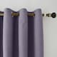 image 2 of Purple Mauve Linen Blackout Curtains - 46 x 63 Inch Drop - 2 Panel | Purple | One Size