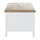 image 3 of 2 Drawer Coffee Table With White Beech Wood Cabinet,Rectangular Table,Storage Table With Metal Handles White